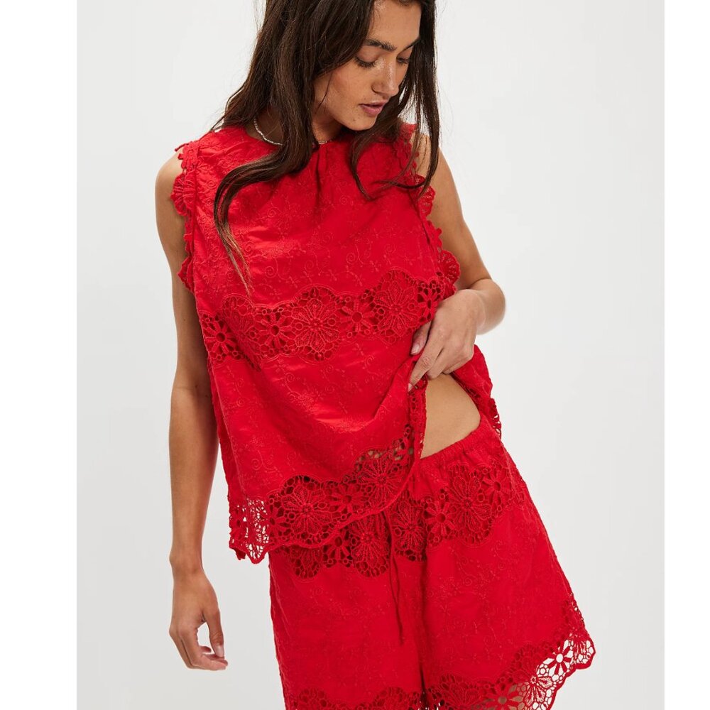 NEW Free People Ashtin Set Flame Red Medium